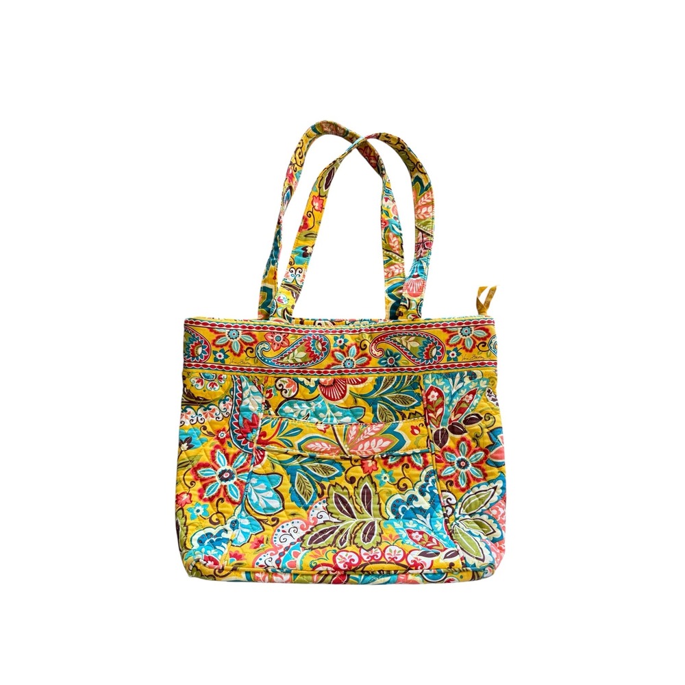 Vera Bradley Provençal Medium Vera Tote Bag Quilted Cotton Handbag